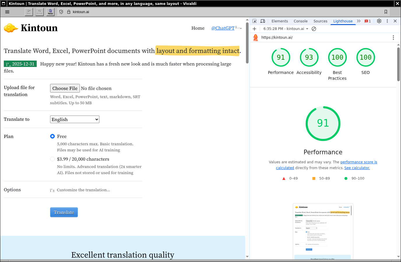 Lighthouse accessibility score improved to 96 after adding aria-labels